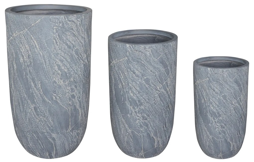 ΣΕΤ 3ΤΜΧ ΓΛΑΣΤΡΕΣ ΚΥΛΙΝΔΡΟΙ ΣΕΙΡΑ GARDENER HM4720 FIBERCLAY-ΧΡΩΜΑ CEMENT Φ44x78.5Υεκ