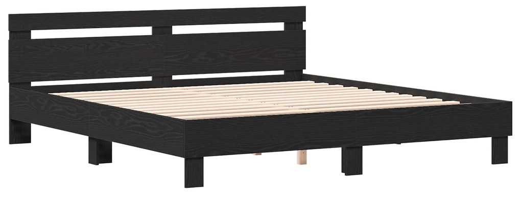 vidaXL Σκελετός Κρεβατιού Μαύρη Οξυά 180 x 200 cm Επεξεργασμένο ξύλο