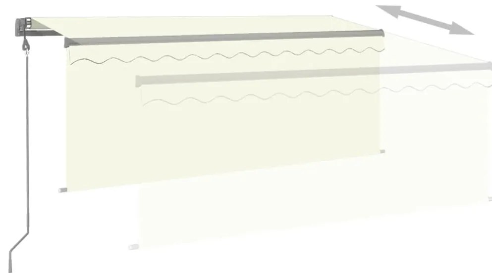 vidaXL Τέντα Αυτόματη με Σκίαστρο/LED/Αισθ. Ανέμου Κρεμ 3 x 2,5 μ.