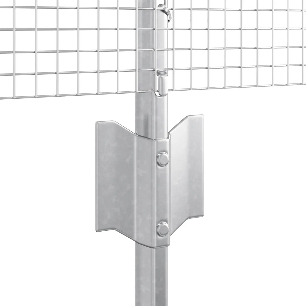 vidaXL Φράχτης Welded Wire  με 5 U Posts Ασημί 0.6x10 μ Χάλυβα