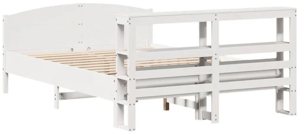 vidaXL Σκελετός Κρεβ. Χωρίς Στρώμα Λευκό 120x190 εκ Μασίφ Πεύκο