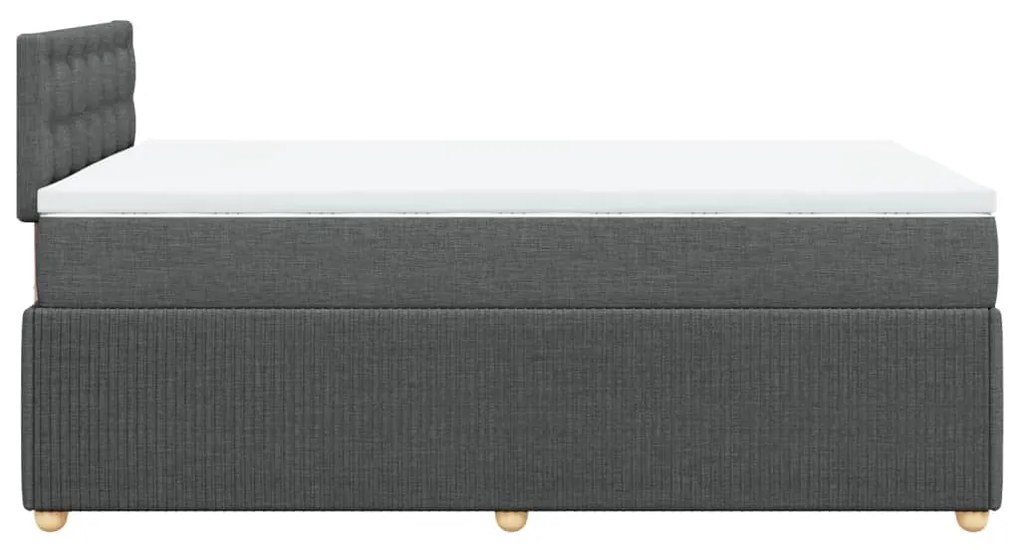 ΚΡΕΒΑΤΙ BOXSPRING ΜΕ ΣΤΡΩΜΑ ΣΚΟΥΡΟ ΓΚΡΙ 120X200 ΕΚ. ΥΦΑΣΜΑΤΙΝΟ 3287438