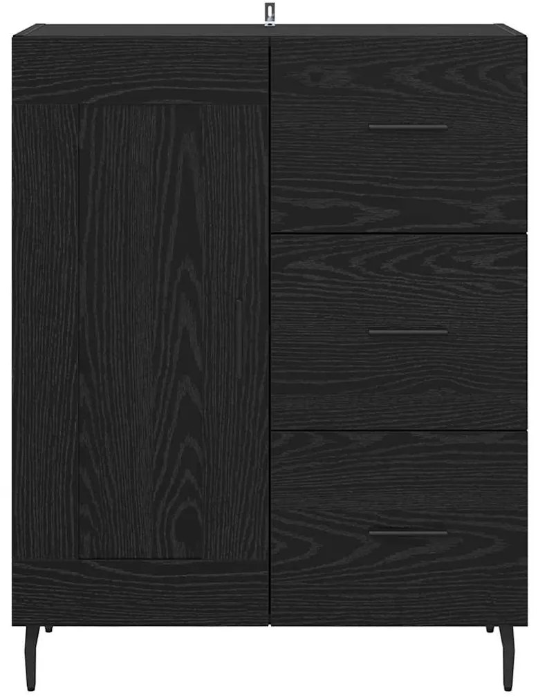 vidaXL Πλαϊνό γραφείο με συρτάρι Μαύρη Οξυά 69,5 x 34 x 90 εκ.