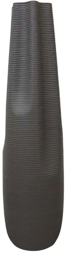 Βάζο Τσαλακωτό 15-00-21306-75 Φ18x76cm Dark Grey Marhome Κεραμικό