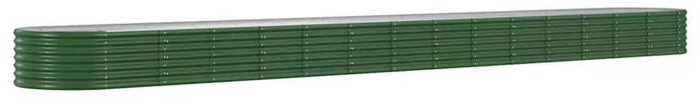 vidaXL Ζαρντινιέρα Πράσινη 620x80x36 εκ Γαλβανισμένος χάλυβας