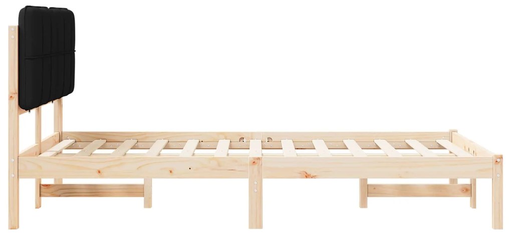 vidaXL Σκελετός Κρεβατιού με Επενδεδυμένο Κεφαλάρι Μαύρο 120 x 200 cm