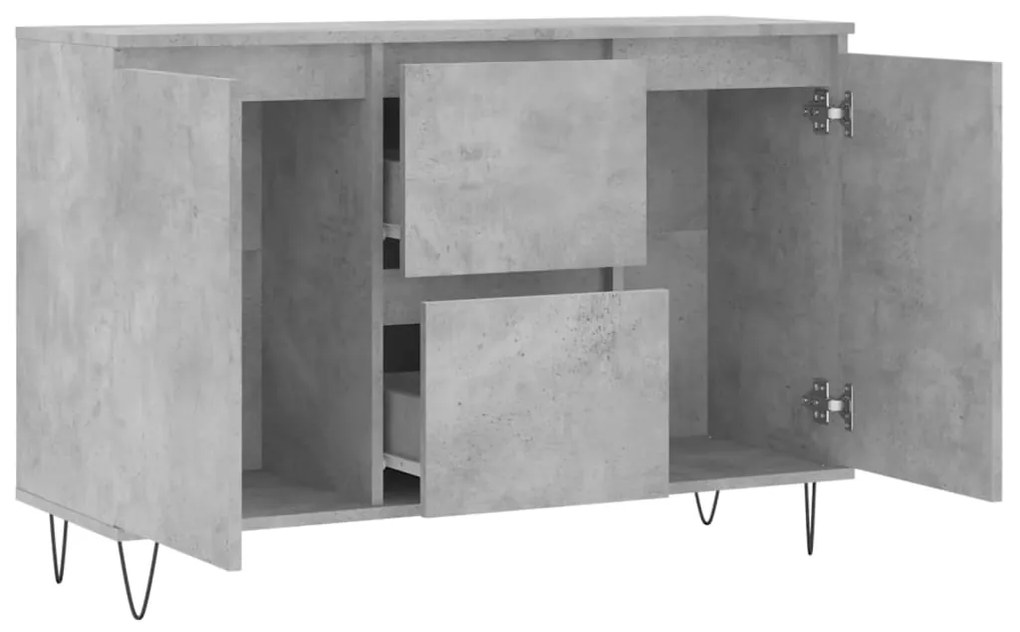vidaXL Μπουφές Γκρι Σκυροδέματος 104x35x70 εκ. από Επεξεργασμένο Ξύλο