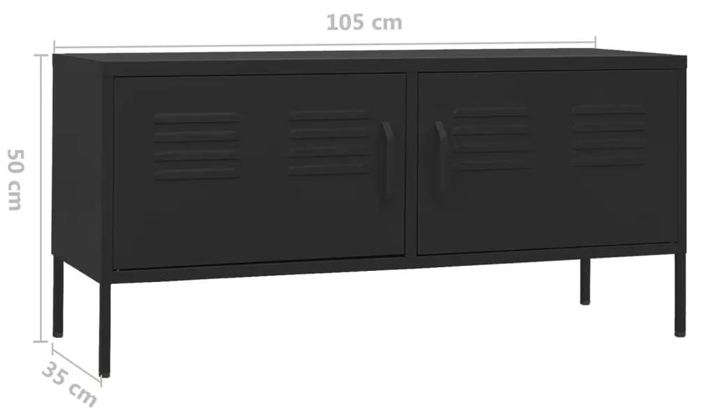 Έπιπλο Τηλεόρασης Μαύρο 105x35x50 εκ. από Ατσάλι - Μαύρο