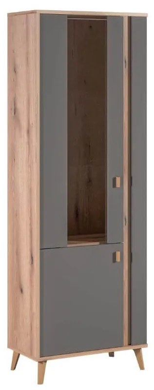 MATIS Βιτρίνα ψηλή PORTO artisan/ γκρι 66,2x35x187 MATIS180563