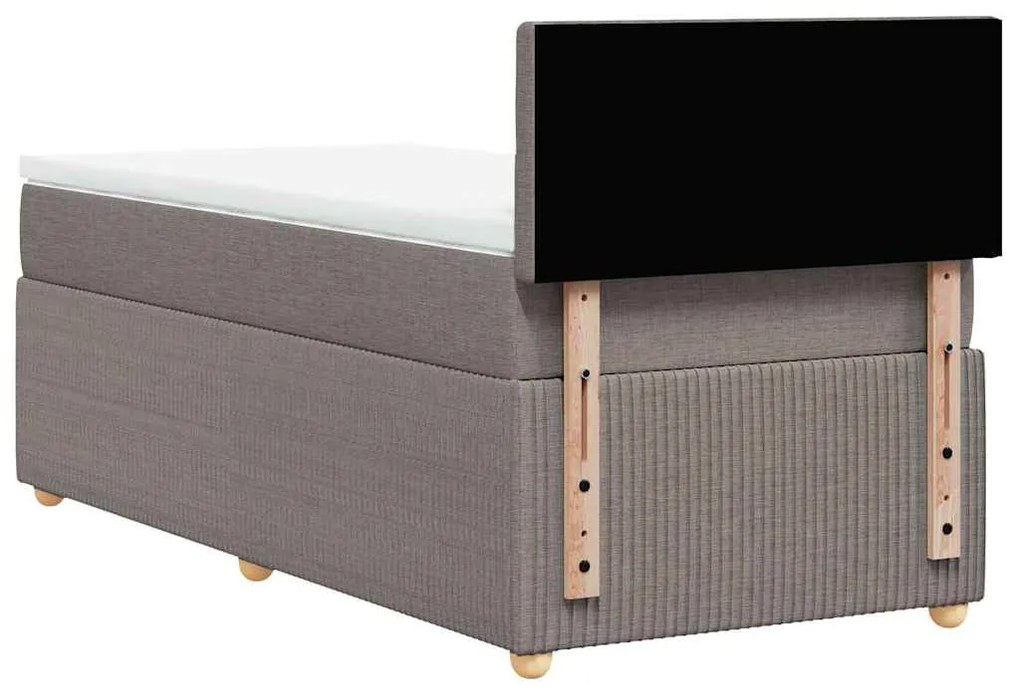 vidaXL Κρεβάτι Boxspring με Στρώμα Taupe 100 x 200 εκ. Υφασμάτινο