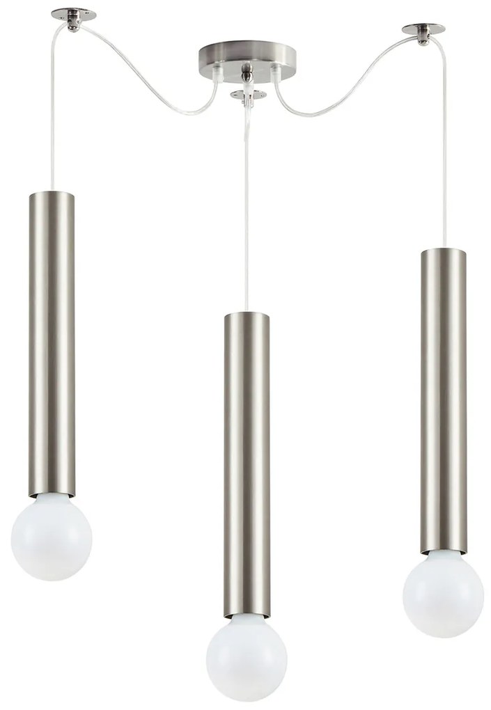 Φωτιστικό Οροφής Τρίφωτο Homelighting Adept Tube 77-8660 Nickel