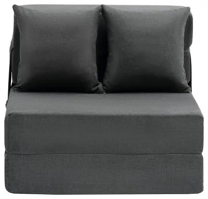 VEVOR Folding Sofa Bed 3-in-1 Foldable Couch Bed with 2 Pillows Dark Grey Single
