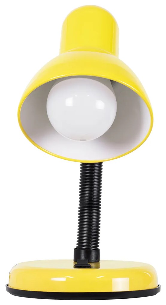 GloboStar® STUDENT YELLOW 01536 Μοντέρνο Επιτραπέζιο Φωτιστικό Γραφείου Μονόφωτο 1 x E27 Κίτρινο με Λευκό Μεταλλικό με Διακόπτη ΟN/OFF Καμπάνα Φ12 x Υ32cm