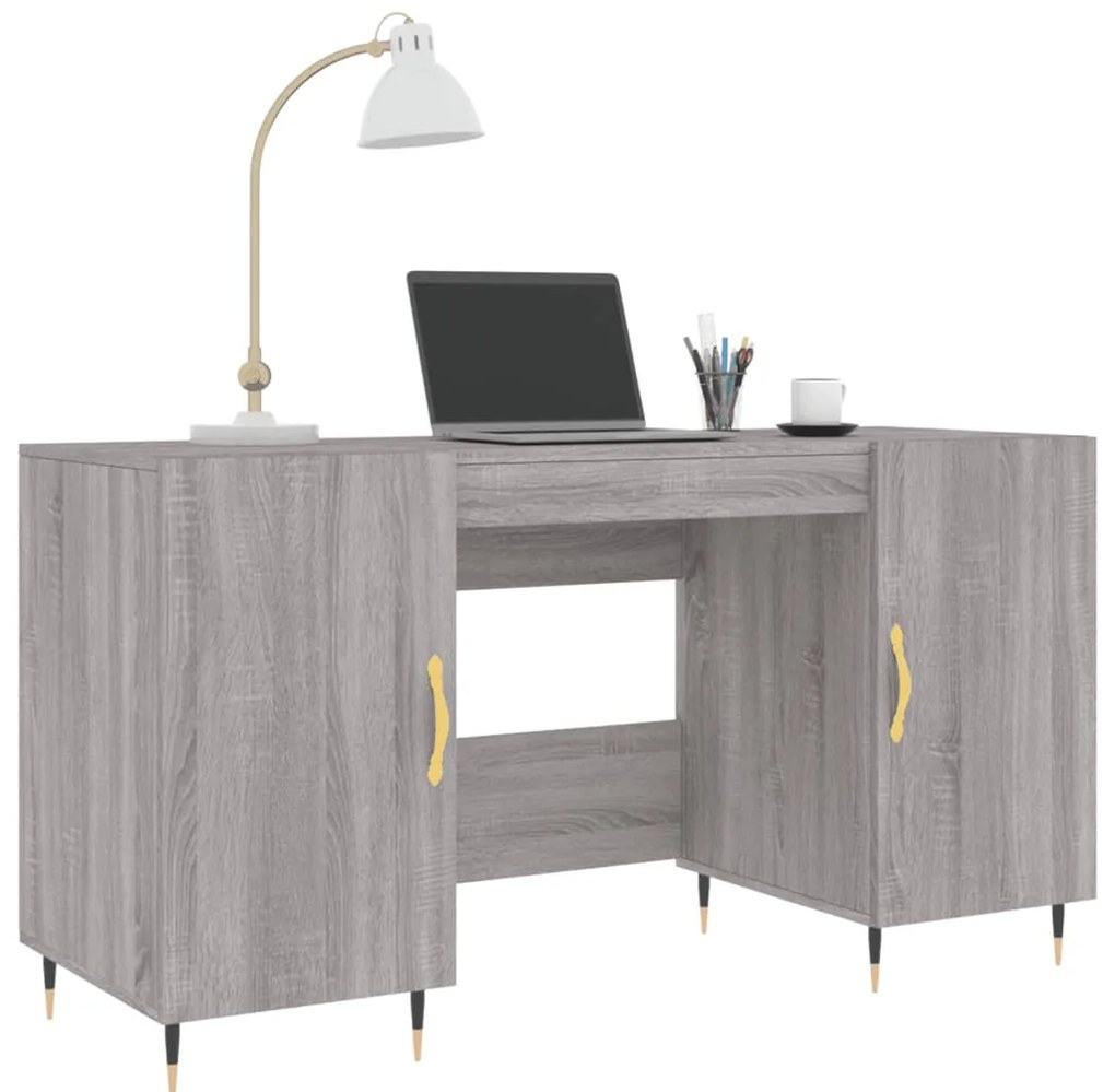 vidaXL Γραφείο Γκρι Sonoma 140 x 50 x 75 εκ. από Επεξεργασμένο Ξύλο