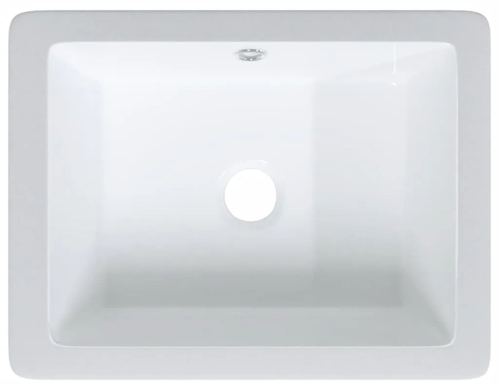 Νιπτήρας Μπάνιου Ορθογώνιος Λευκός 36x31,5x16,5 εκ. Κεραμικός - Λευκό