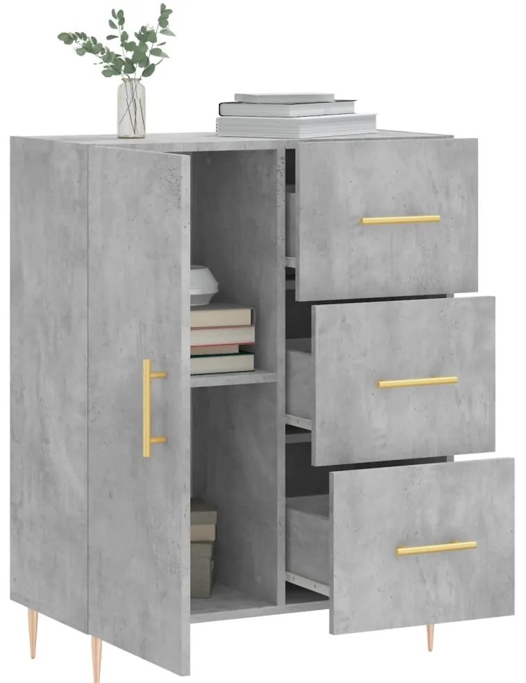 vidaXL Ντουλάπι Γκρι Σκυροδέματος 69,5x34x90 εκ. Επεξεργασμένο Ξύλο