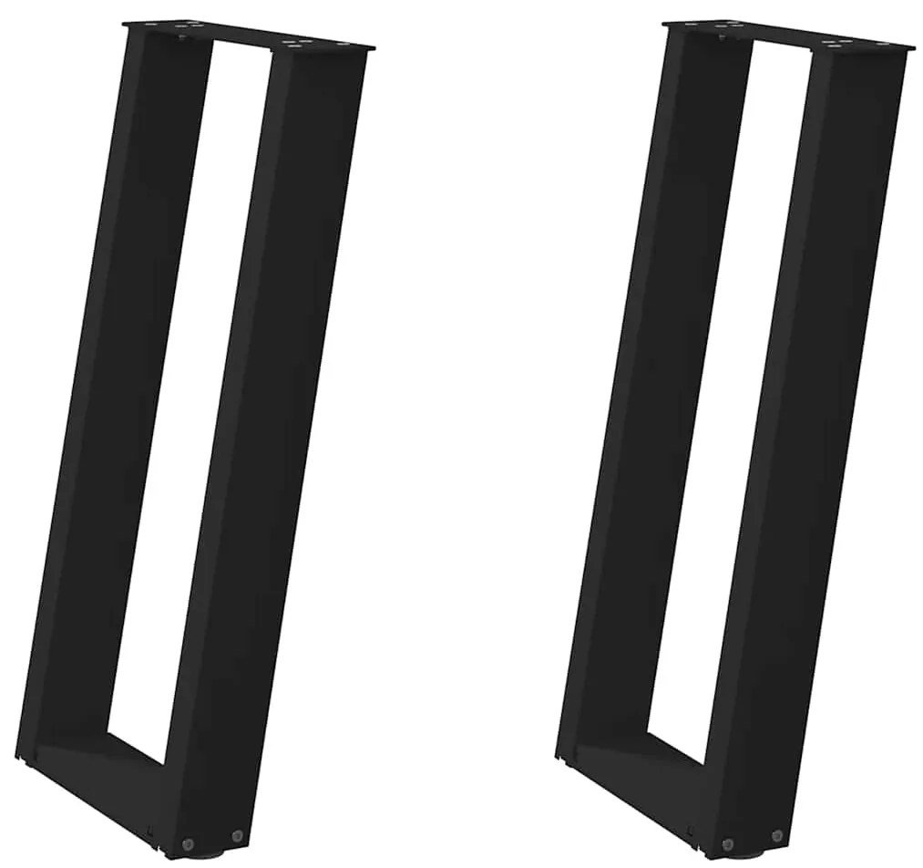 vidaXL Πόδια Κονσόλας σε Σχήμα U 2 τεμ. Μαύρο 28x(72-73) εκ. Ατσάλι