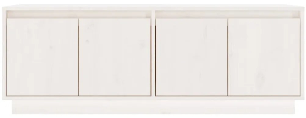 vidaXL Έπιπλο Τηλεόρασης Λευκό 110 x 34 x 40 εκ. από Μασίφ Ξύλο Πεύκου