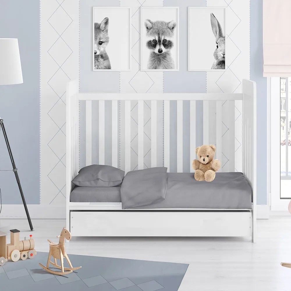Παπλωματοθήκη Βρεφική Solid 495 Dark Grey DimCol 120x160cm 100% Βαμβάκι