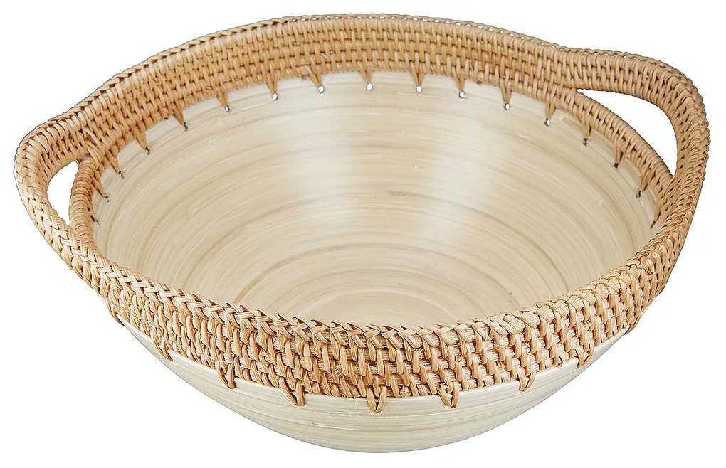 Μπολ ArteLibre Εκρού Μπαμπού/Rattan 34.5x30x15cm