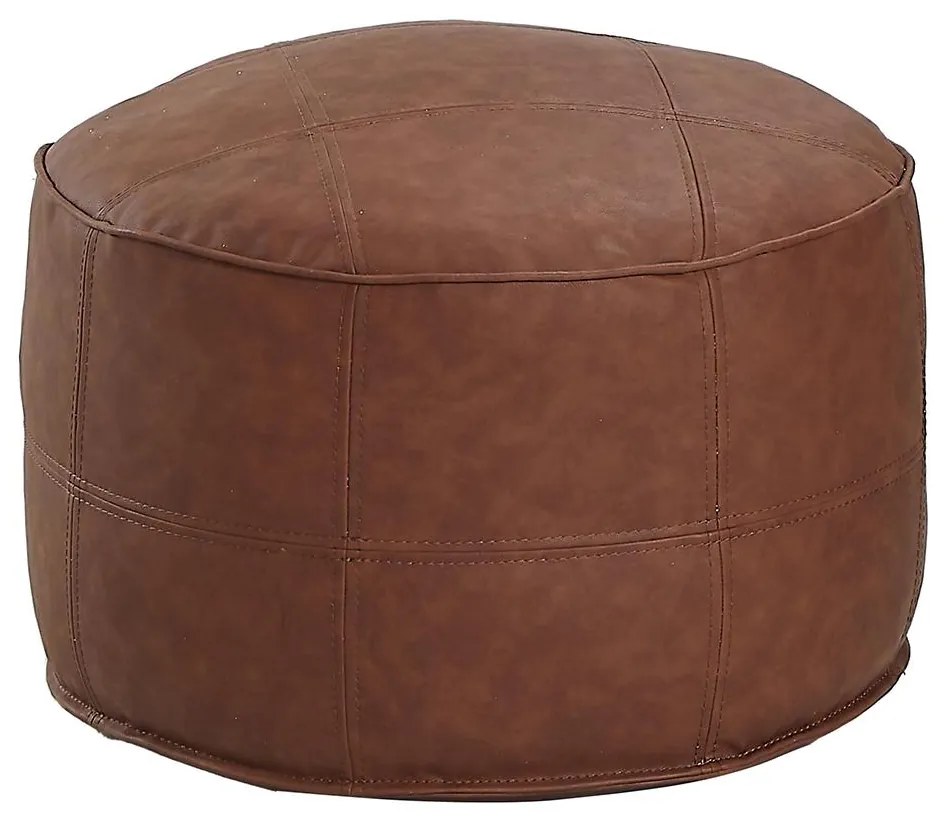 Πουφ ArteLibre AKILA Camel Δέρμα Φ86x39cm-14870099
