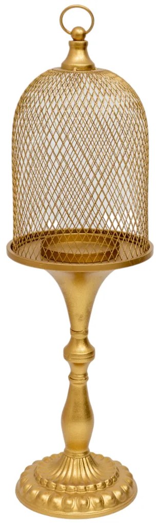 Κηροπήγιο Κλουβί Μεταλλικό Χρυσό 18x57εκ. Zen Collection 24.18.50042