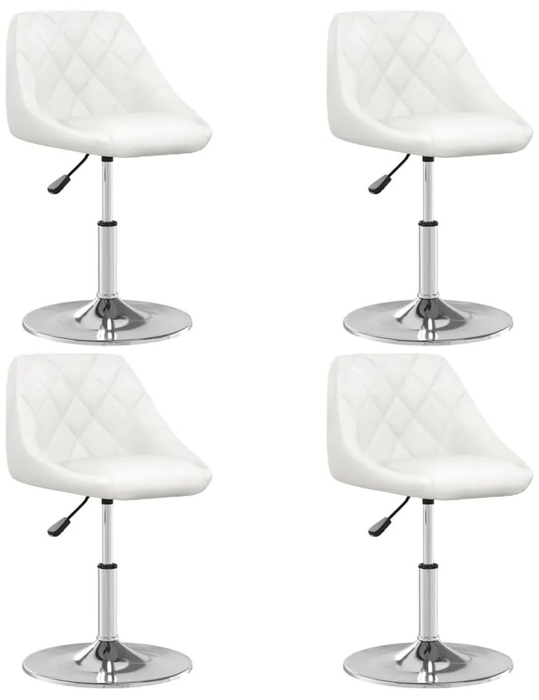 vidaXL Καρέκλες Τραπεζαρίας 4 τεμ. Λευκές από Συνθετικό Δέρμα