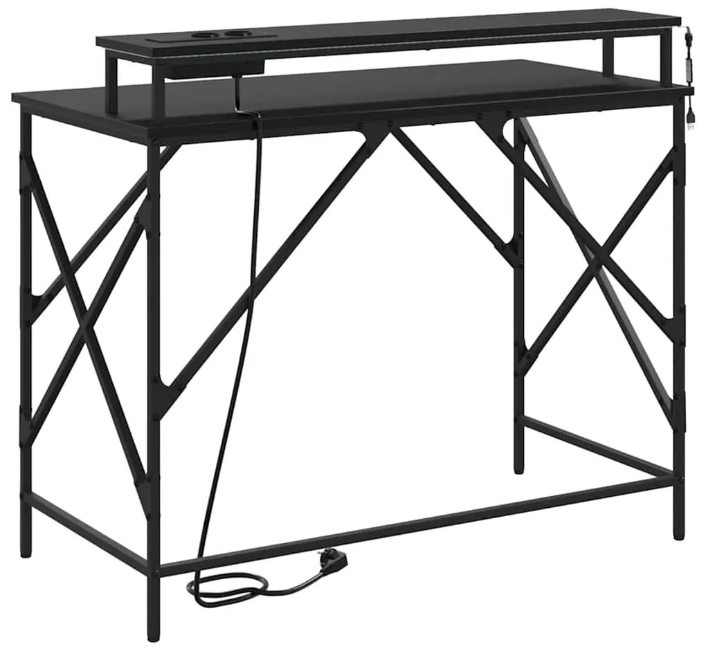 vidaXL Γραφείο Μαύρη δρυς 100 x 50 x 86.5 εκ Επεξεργασμένο ξύλο