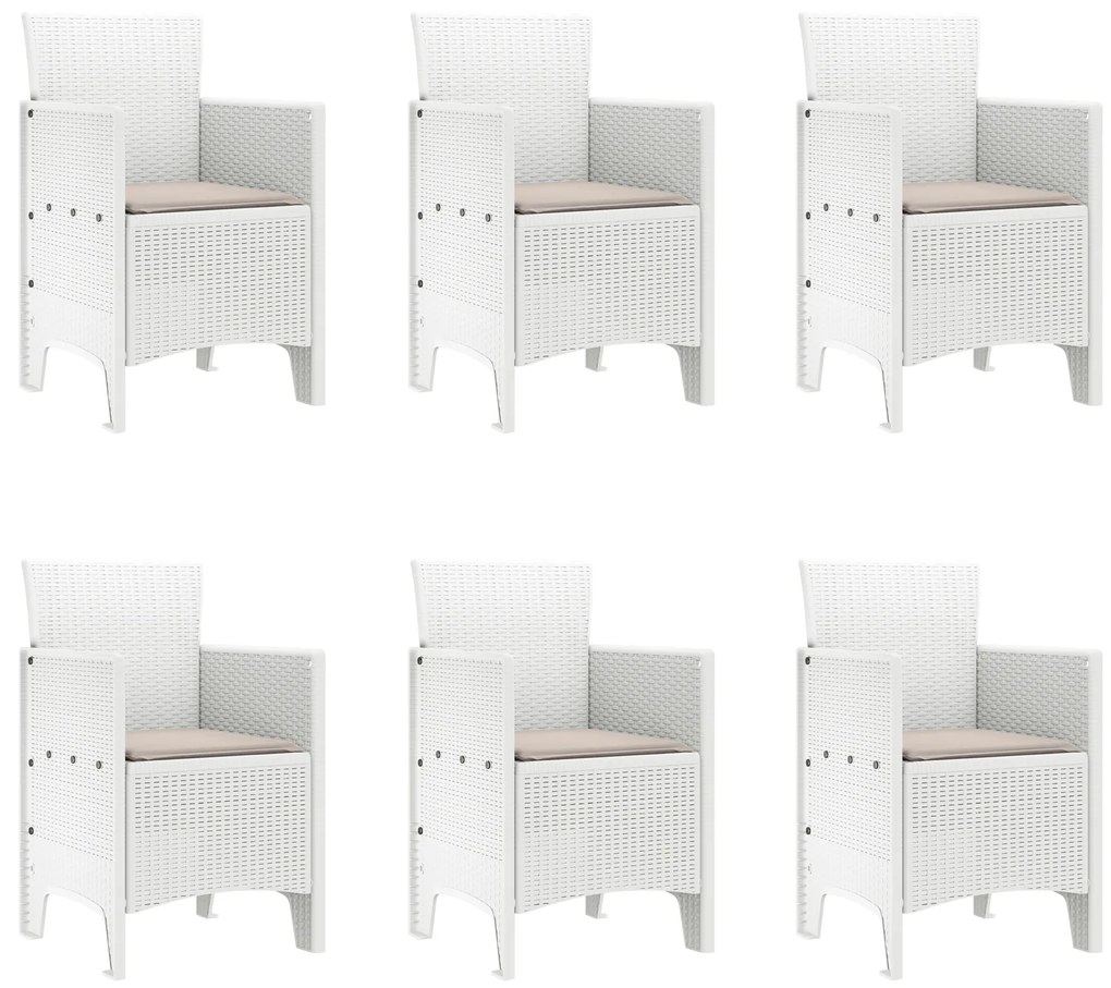 vidaXL Σετ Τραπεζαρίας Κήπου 7 pcs Λευκό 200 x 100 x 73 εκ.