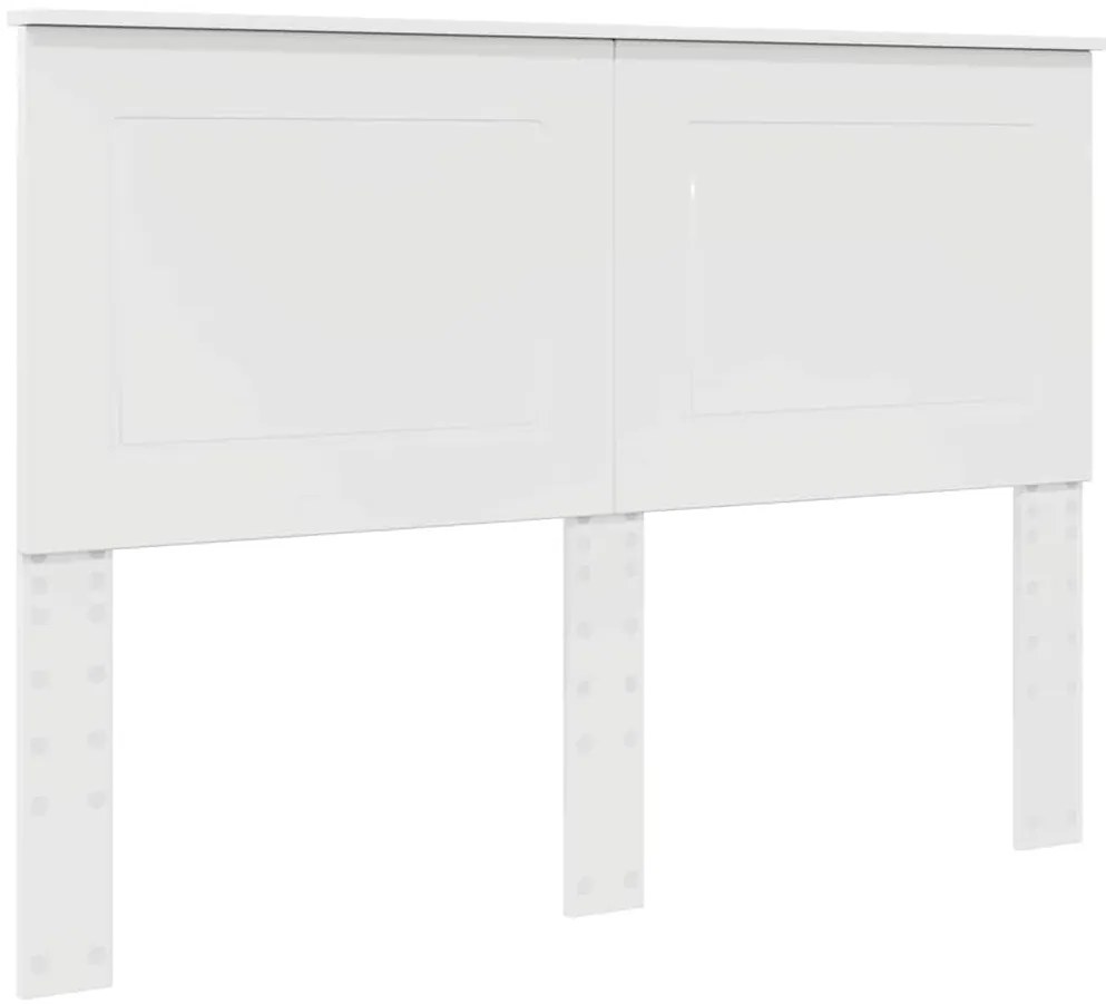 vidaXL Κεφαλάρι με κεφαλάρι Γυαλιστερό Λευκό 160 cm Επεξεργασμένο ξύλο