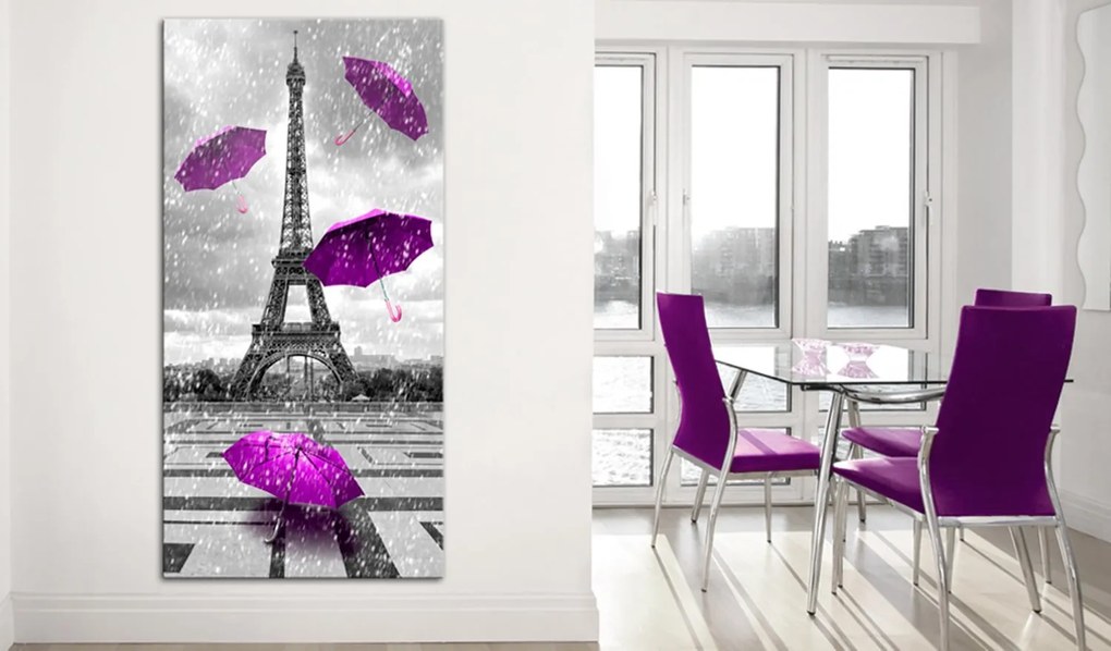 Πίνακας - Paris: Purple Umbrellas 60x120