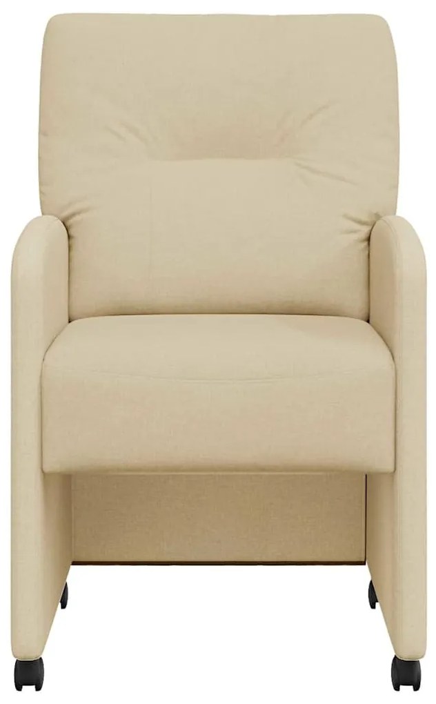 vidaXL Καρέκλες Φαγητού με Ρόδες 2 pcs Κρεμ 57 x 67 x 95 εκ ύφασμα