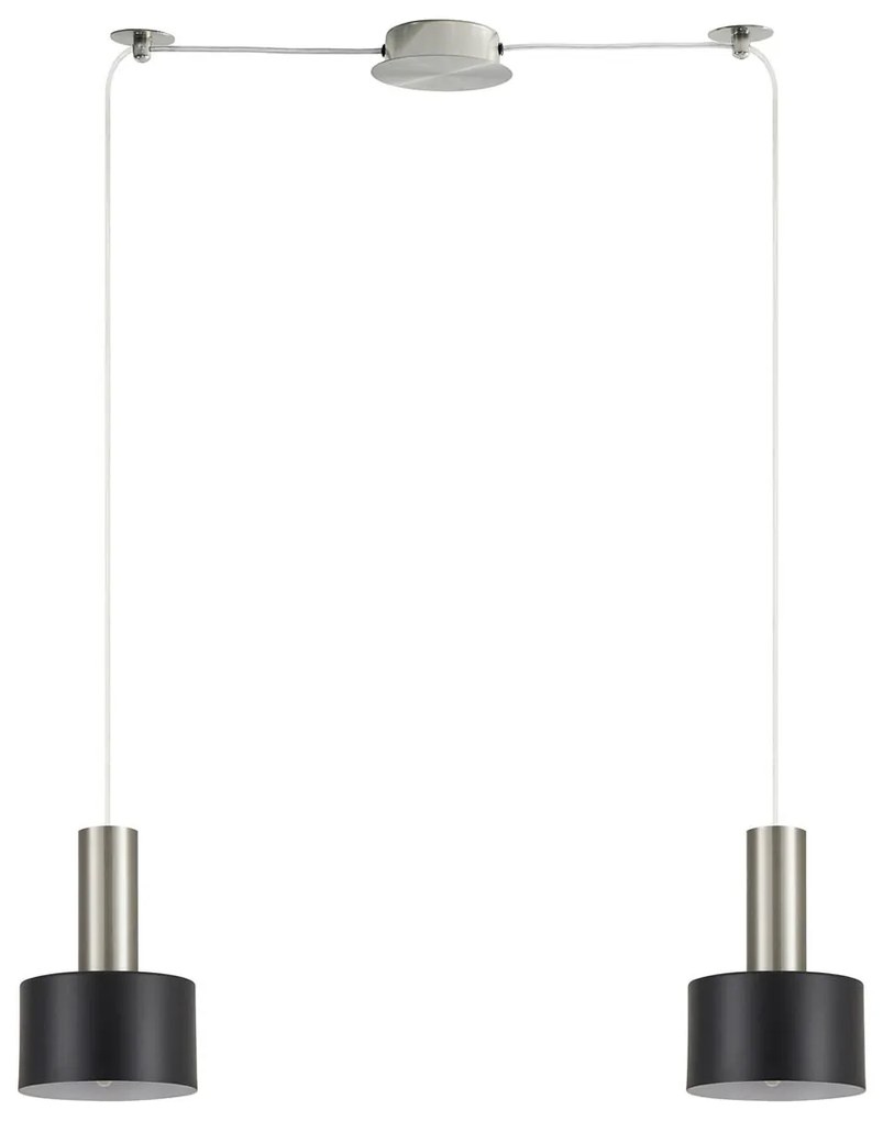 Φωτιστικό Οροφής Δίφωτο Homelighting 77-8452 Nickel/Black