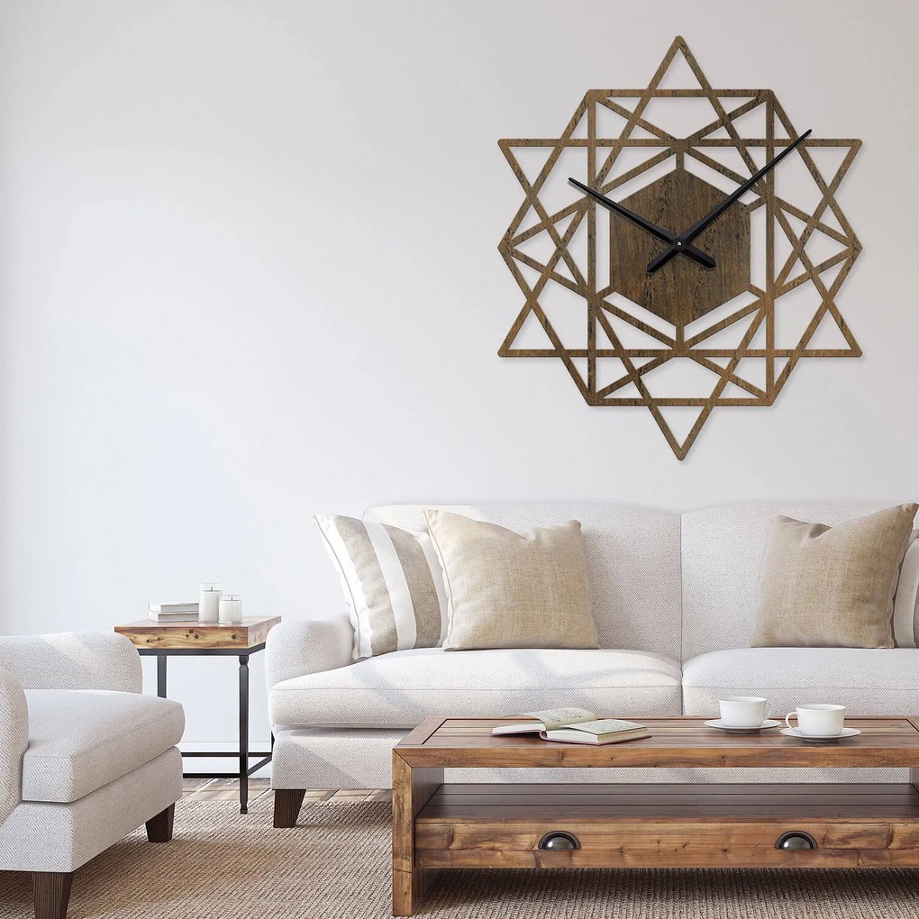 Ρολόι τοίχου  εσωτερικού χώρου ξύλινο clock1 - Clock1-Καρυδιά, 1mx1m