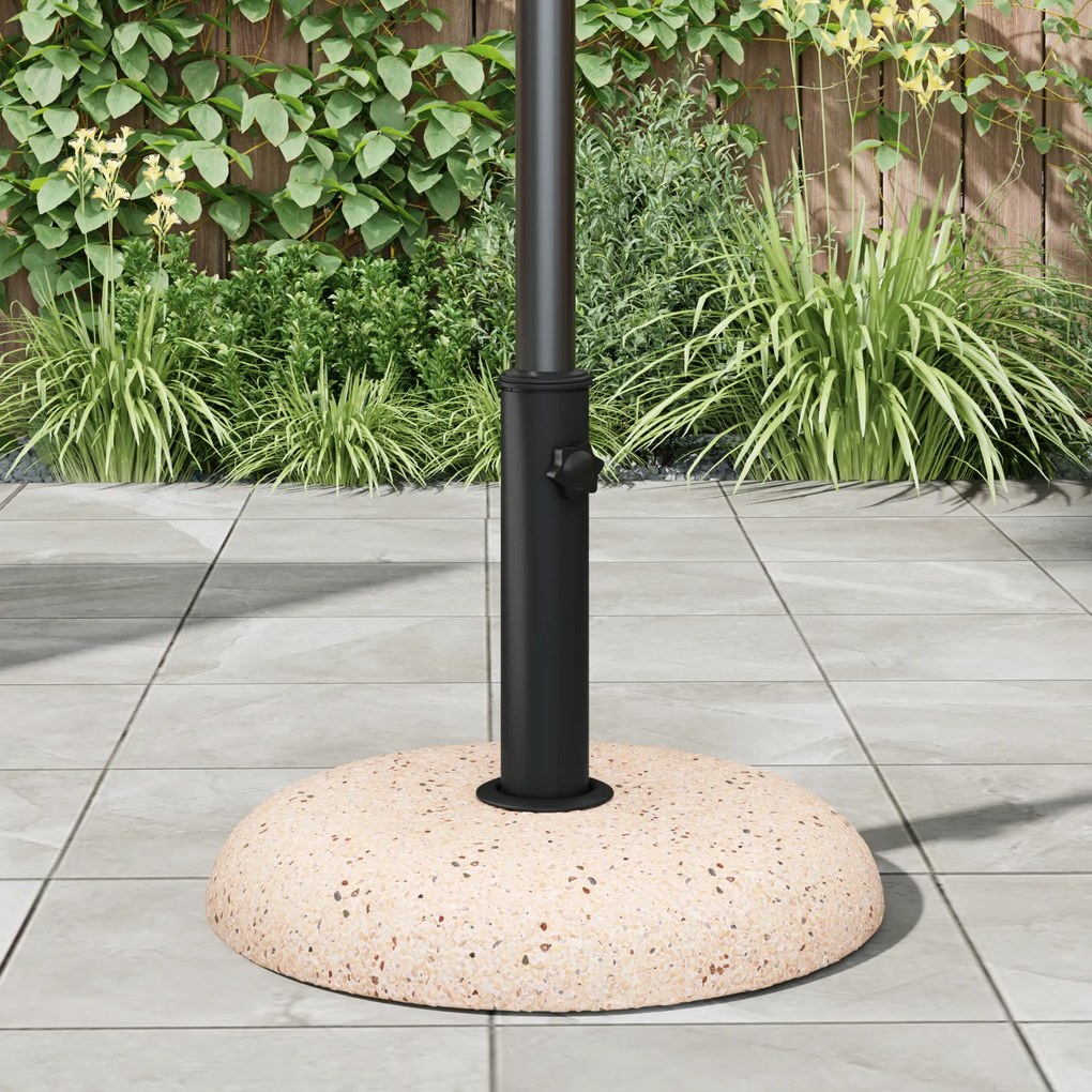 vidaXL Βάση ομπρέλας Κίτρινο, Μαύρο 45 x 45 x 40 cm Σκυρόδεμα, Μέταλλο