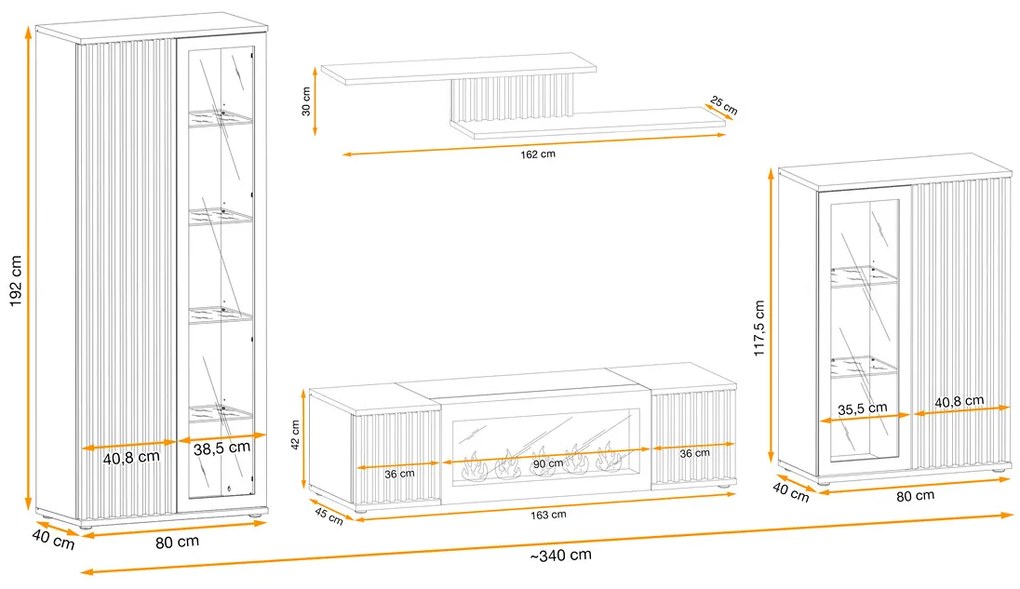 Swap XIX Σύνθεση Καφέ δρυς 280x180x40