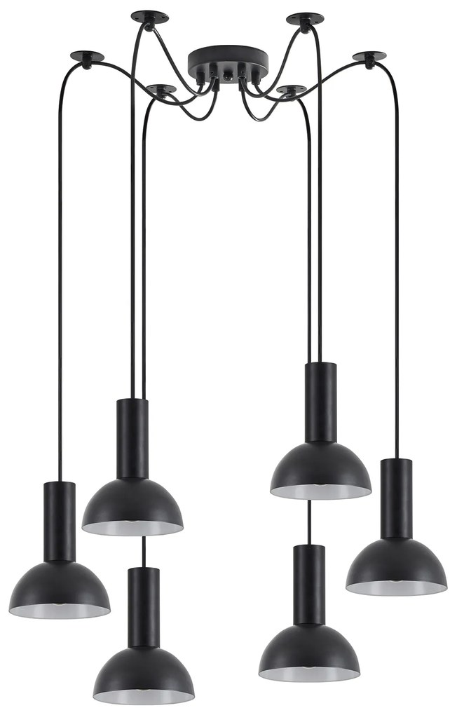 SE21-BL-4-BL6-MS3 ADEPT TUBE Black Pendant Black Metal Shade+ HOMELIGHTING 77-8555