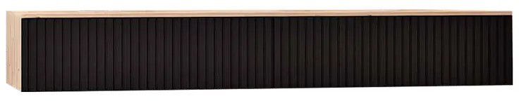 Κονσόλα με 2 συρτάρια Doha pakoworld mdf σε μαύρη με oak απόχρωση 120x41x20cm
