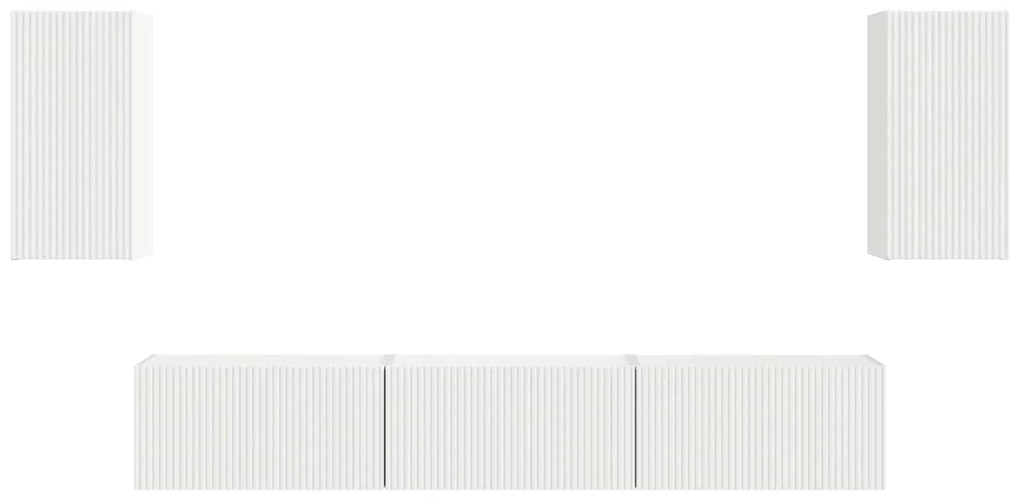 vidaXL Σετ επίπλου τηλεόρασης Επιτοίχιο 3 pcs Λευκό Επεξεργασμένο ξύλο