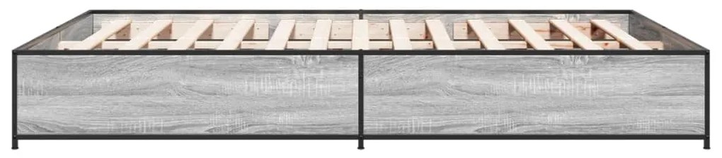 vidaXL Πλαίσιο Κρεβατιού Γκρι Sonoma 120x200 εκ. Επεξ. Ξύλο & Μέταλλο