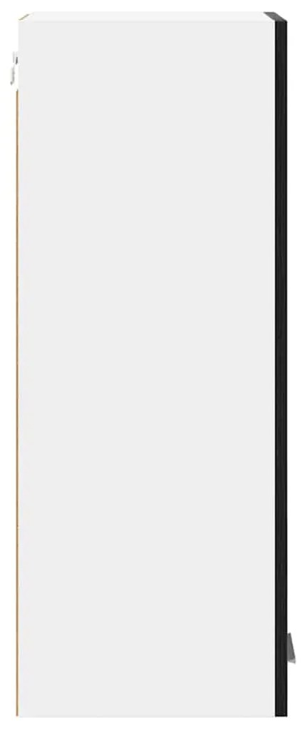 vidaXL Κρεμαστό ντουλάπι Riga Μαύρος Δρυς και Λευκό 30 x 31 x 80 εκ.
