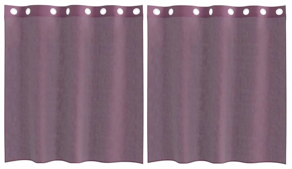 vidaXL Κουρτίνες Voile με ροδέλες 2 τεμάχια Μοβ 140x140 εκ.