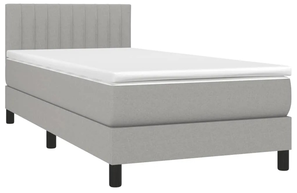 ΚΡΕΒΑΤΙ BOXSPRING ΜΕ ΣΤΡΩΜΑ ΑΝΟΙΧΤΟ ΓΚΡΙ 100X200 ΕΚ. ΥΦΑΣΜΑΤΙΝΟ 3140193