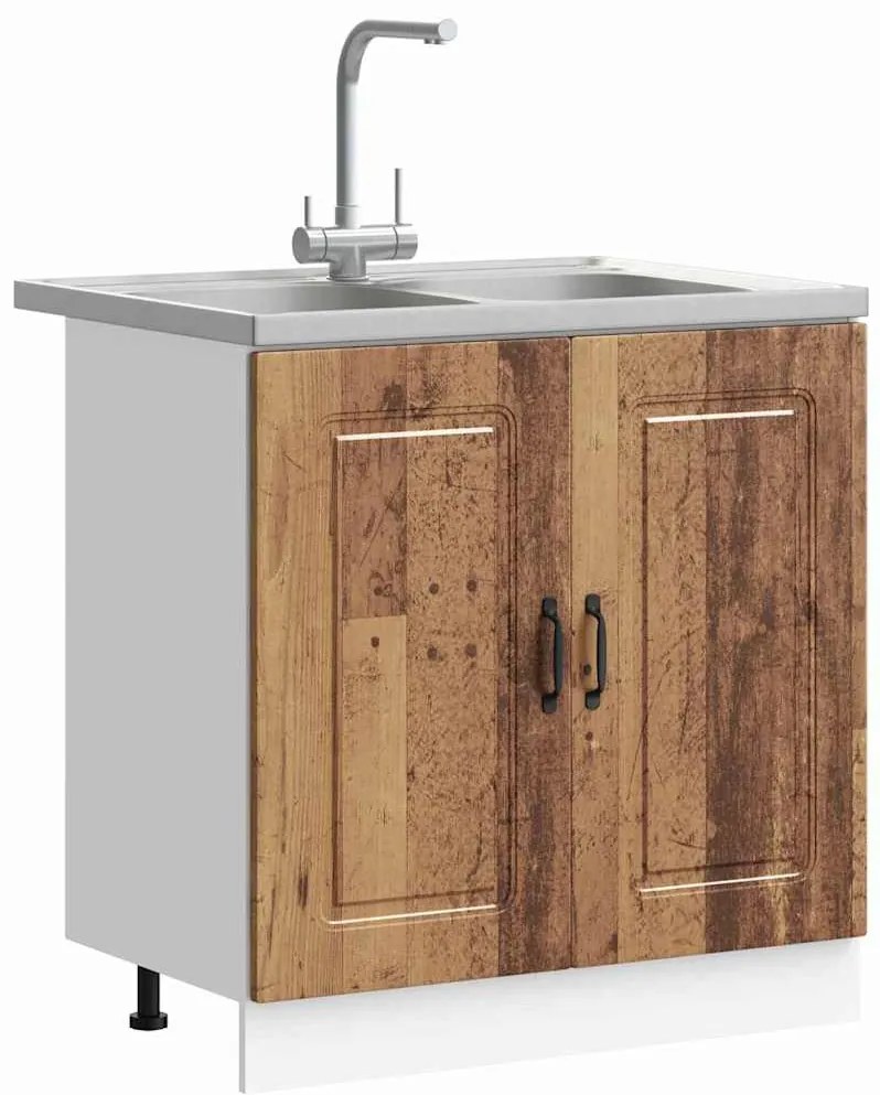 vidaXL Ντουλάπα Κουζίνας με αποθήκευση 2 pcs Καφέ 80 x 46 x 81.5 εκ