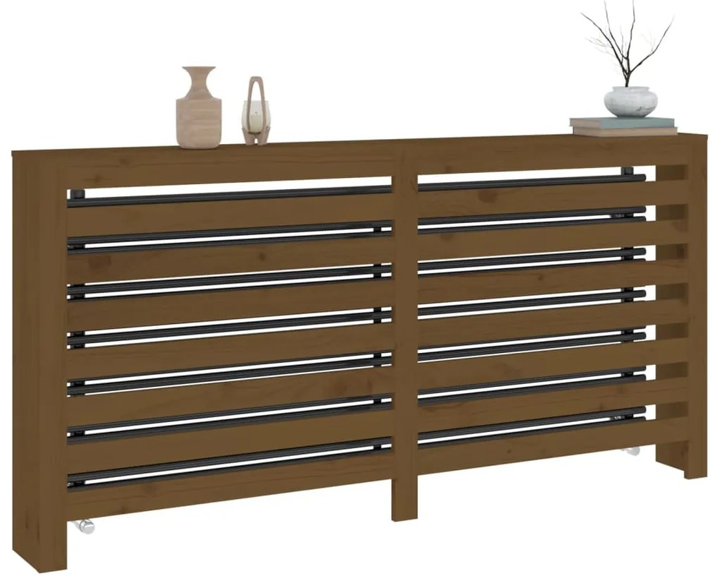 vidaXL Κάλυμμα Καλοριφέρ Καφέ μελί 169x19x84 εκ. από Μασίφ Ξύλο Πεύκου