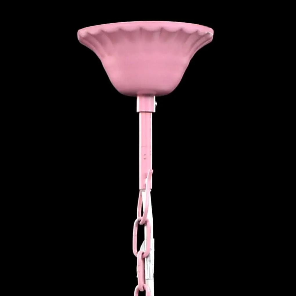 Φωτιστικό με 5 Λαμπτήρες Ροζ Κρυστάλλινο - Ροζ