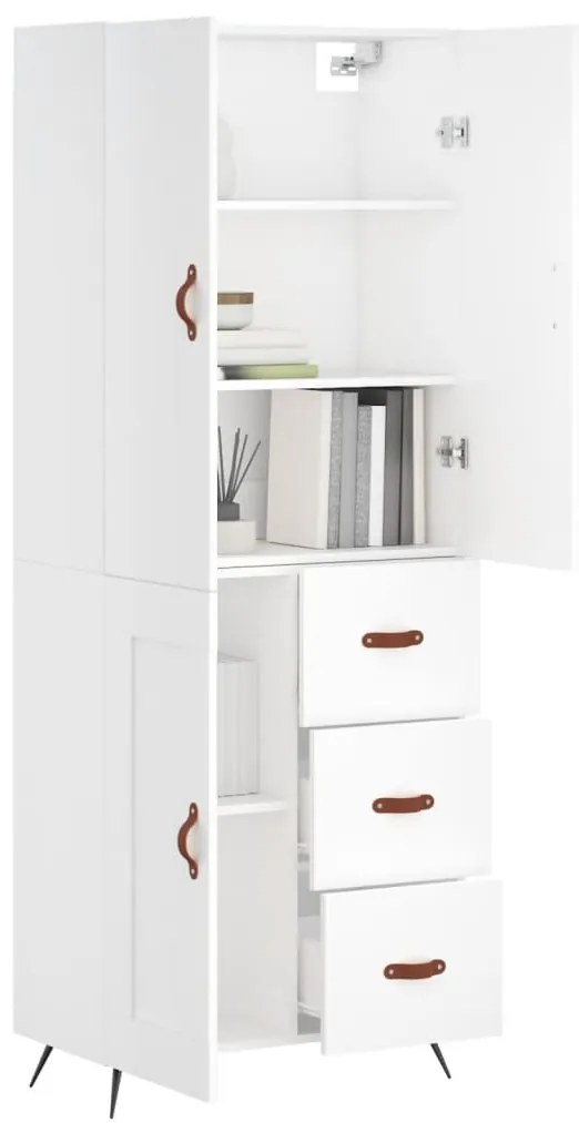 vidaXL Ντουλάπι Λευκό 69,5x34x180 εκ. από Επεξεργασμένο Ξύλο