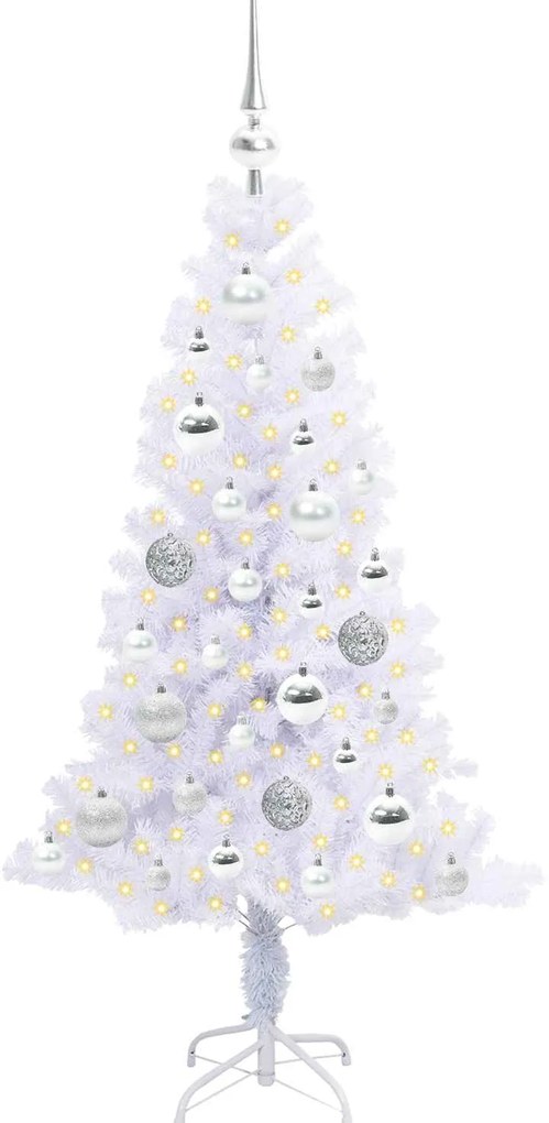 vidaXL Τεχνητό Χριστουγεννιάτικο Δέντρο Λευκό 120 cm PVC και Χάλυβας