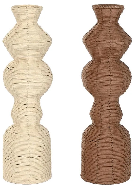 Βάζο Home ESPRIT Καφέ Φυσικό Urban 20 x 20 x 70 cm (x2)