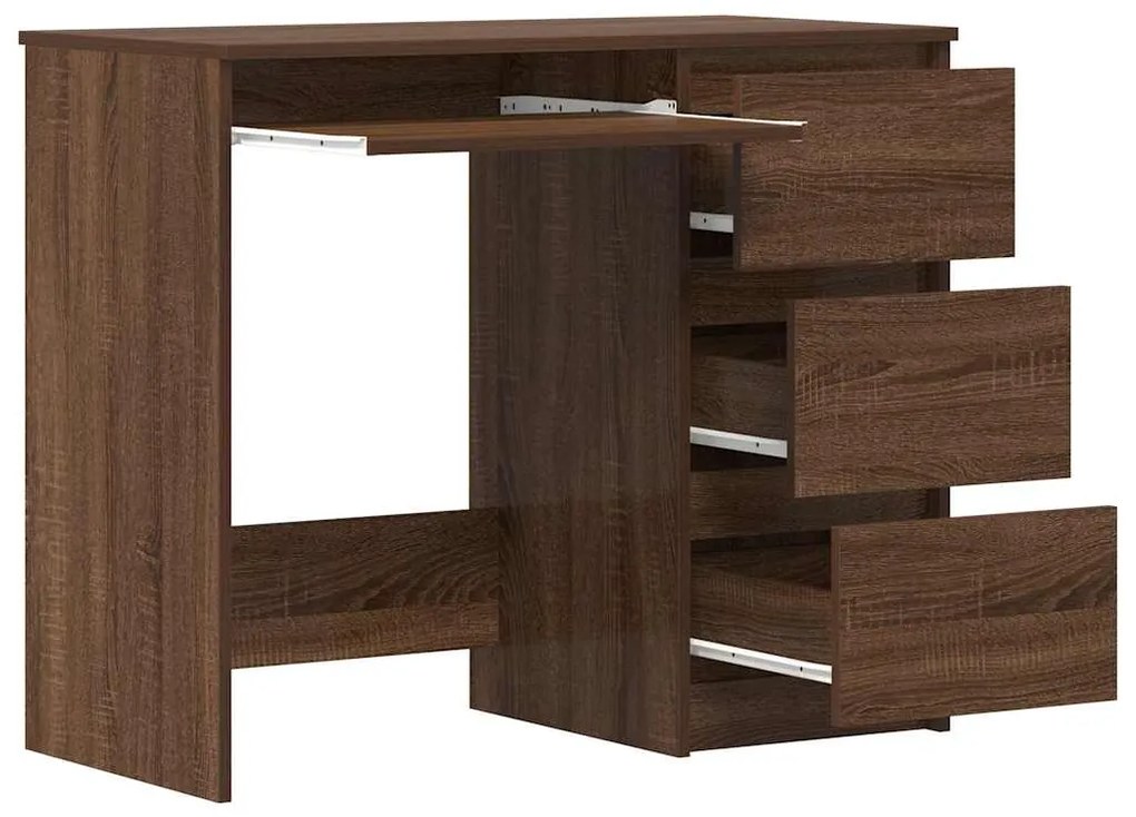 vidaXL Γραφείο Καφέ Δρυς 90 x 45 x 76 εκ. από Επεξεργασμένο Ξύλο
